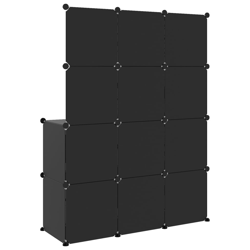 Armoire de rangement pour enfants avec 10 cubes Noir PP - XIOS