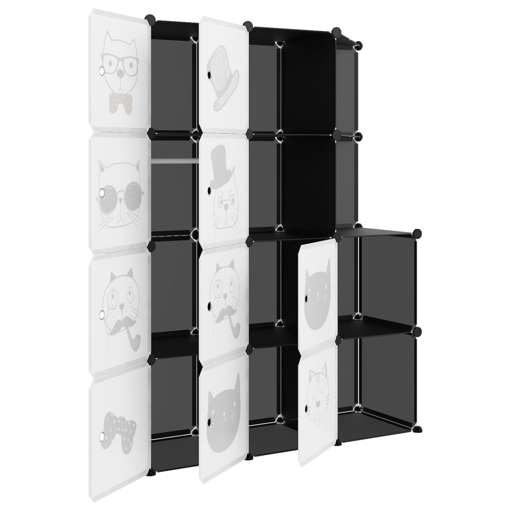 Armoire de rangement pour enfants avec 10 cubes Noir PP - XIOS