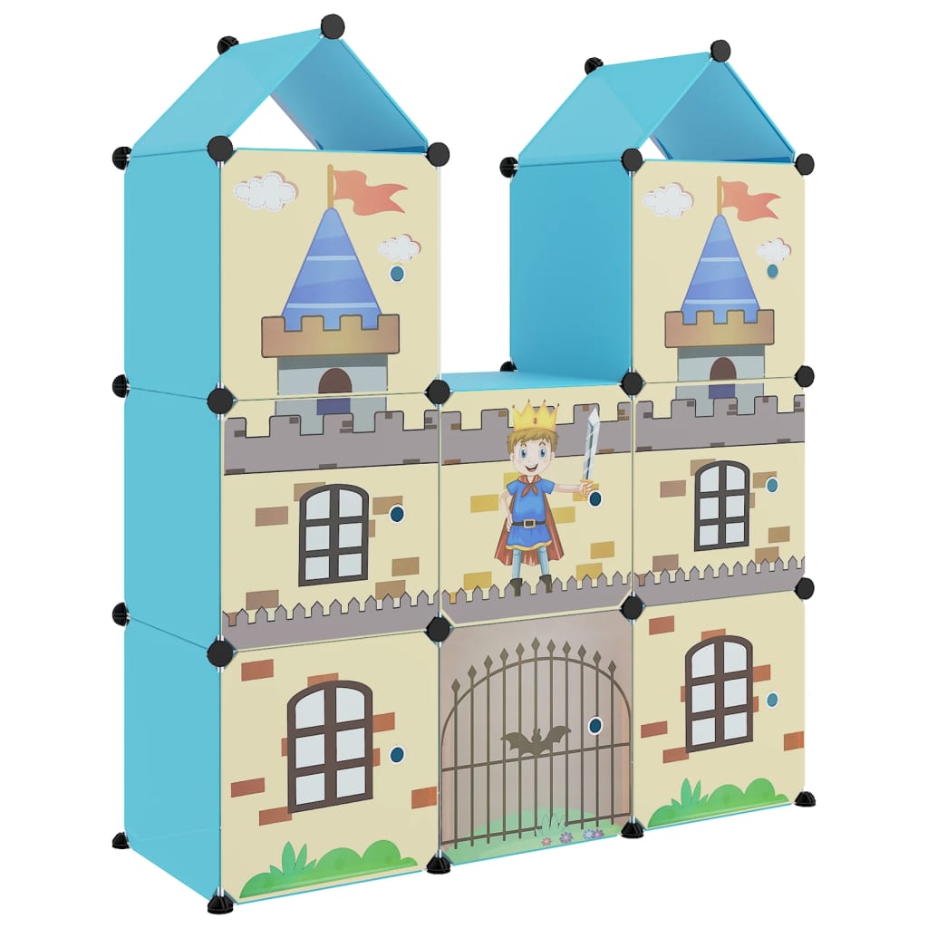 Armoire de rangement pour enfants avec 8 cubes Bleu PP - XIOS