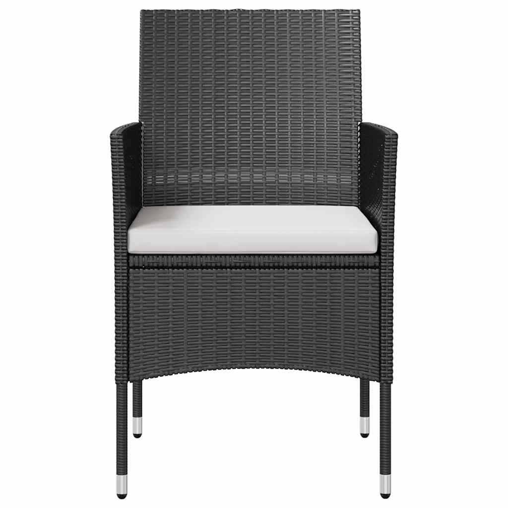 Salon de jardin 8 pcs avec coussins Résine tressée Noir