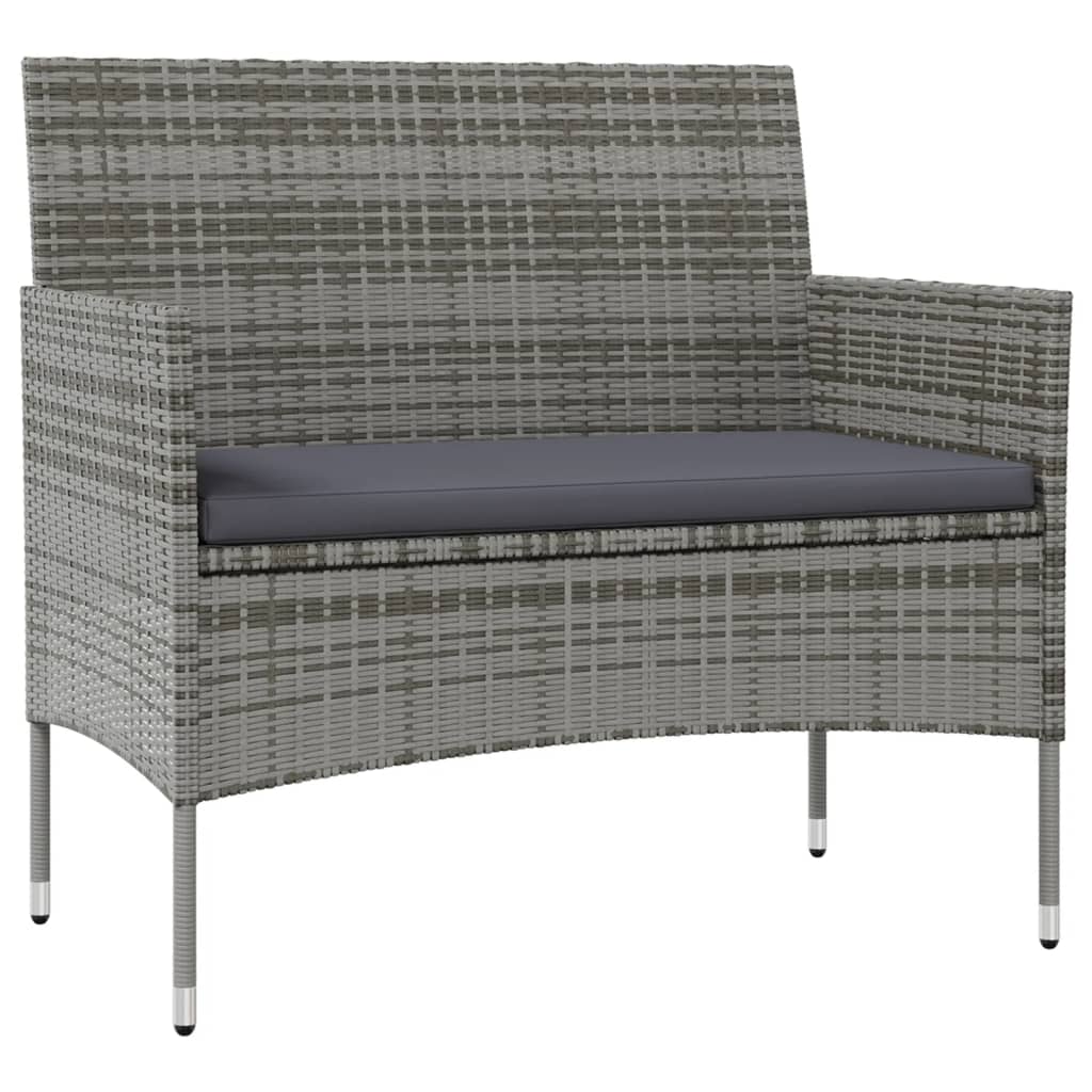 Salon de jardin 8 pcs avec coussins résine tressée gris