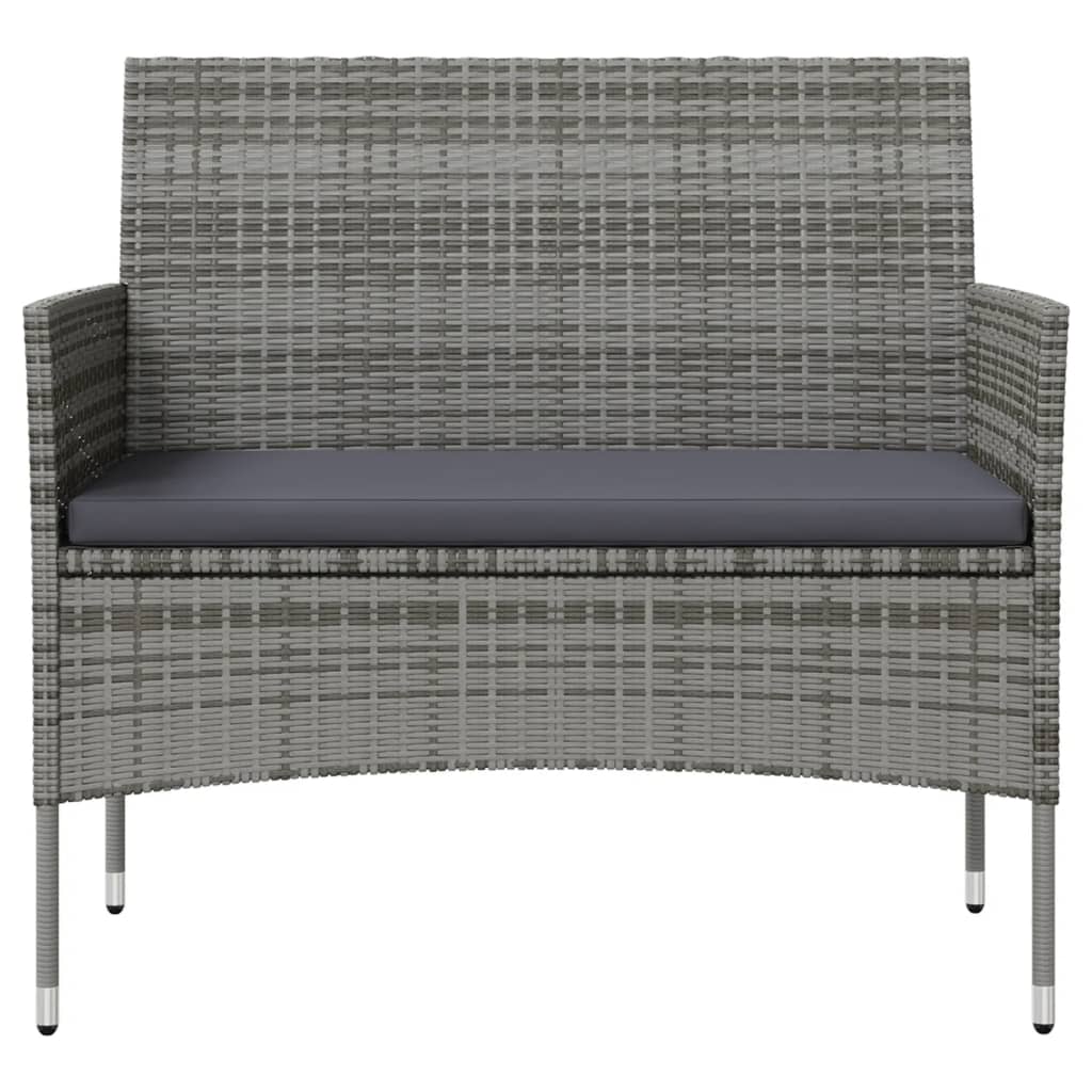 Salon de jardin 8 pcs avec coussins résine tressée gris