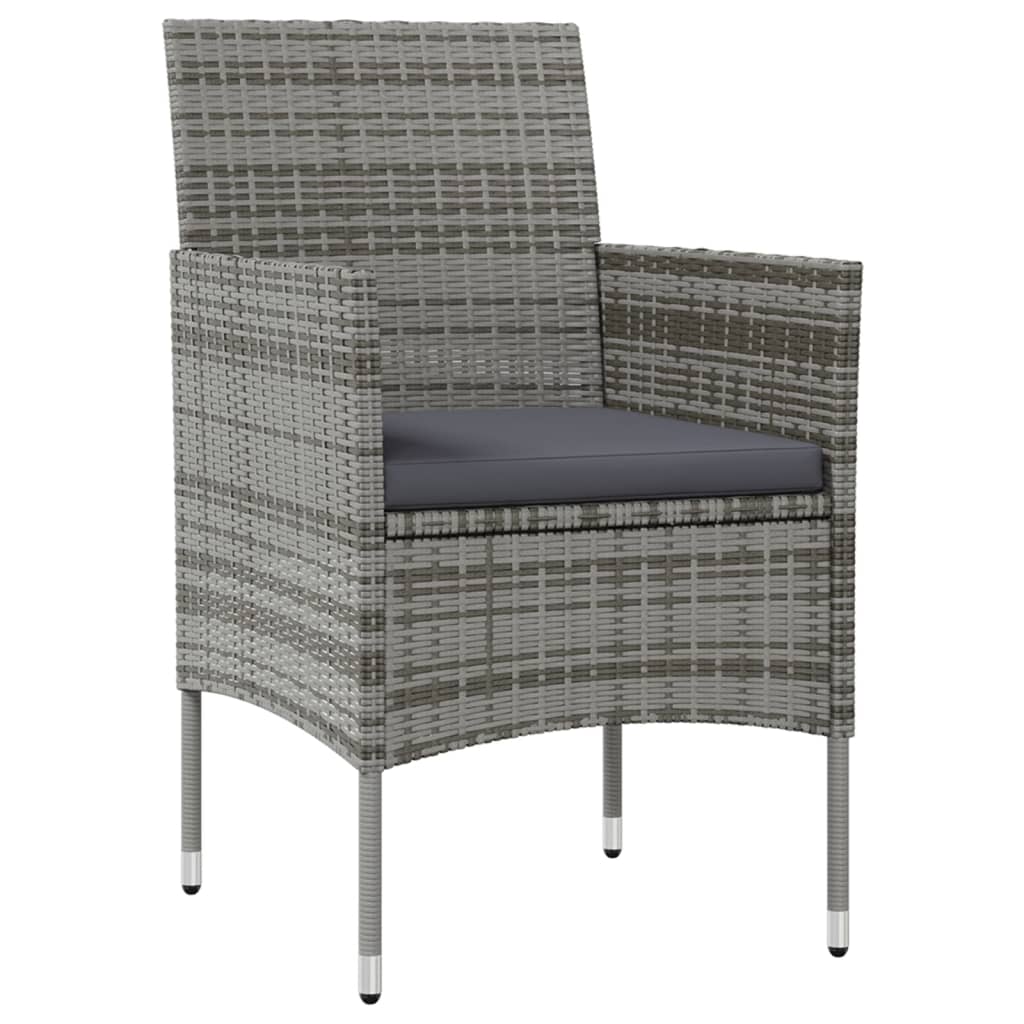 Salon de jardin 8 pcs avec coussins résine tressée gris