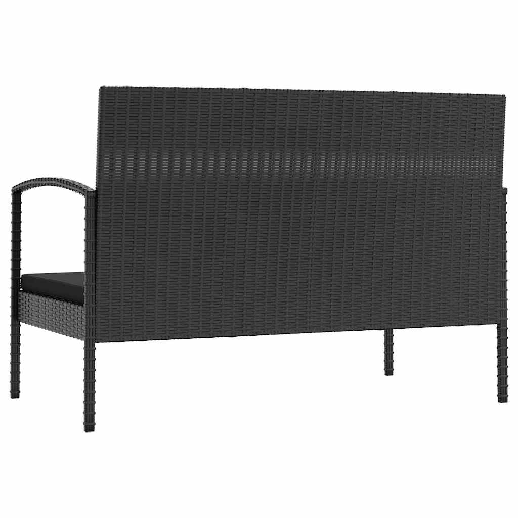 Salon de jardin 8 pcs avec coussins résine tressée noir