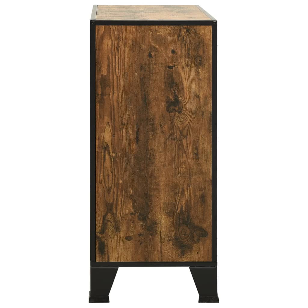 Armoires de rangement 2 pcs Marron 72x36x82 cm Métal et MDF - XIOS