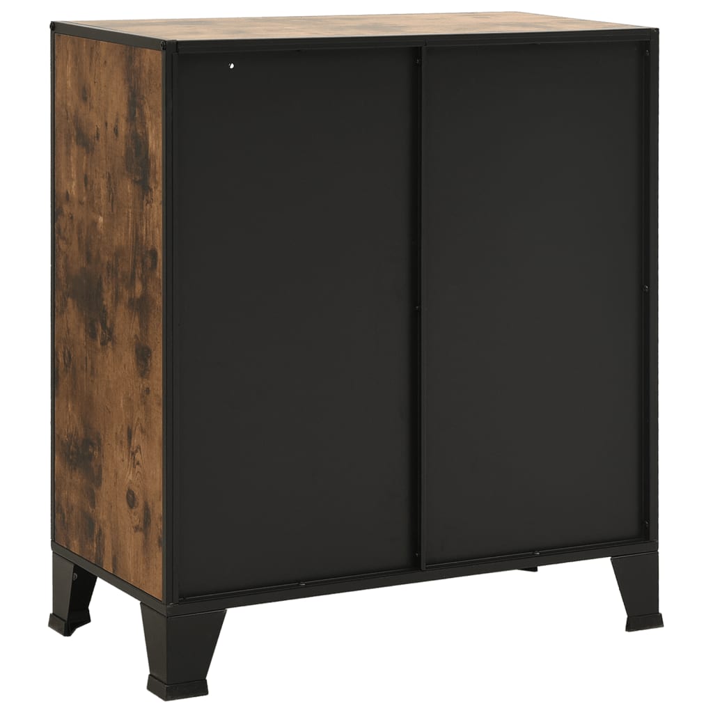 Armoires de rangement 2 pcs Marron 72x36x82 cm Métal et MDF - XIOS