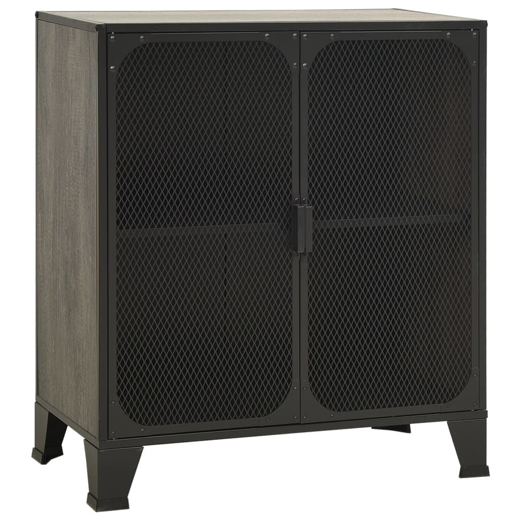 Armoires de rangement 2 pcs Gris 72x36x82 cm Métal et MDF