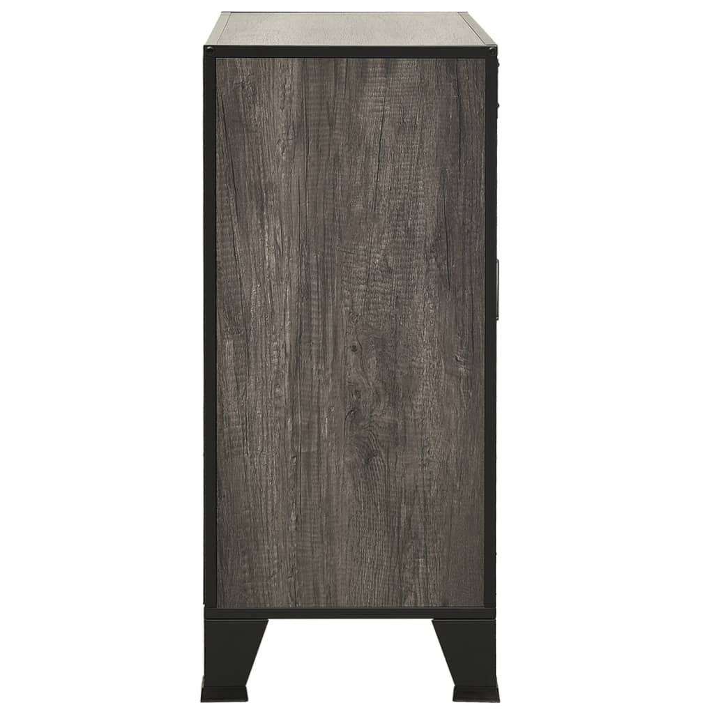 Armoires de rangement 2 pcs Gris 72x36x82 cm Métal et MDF