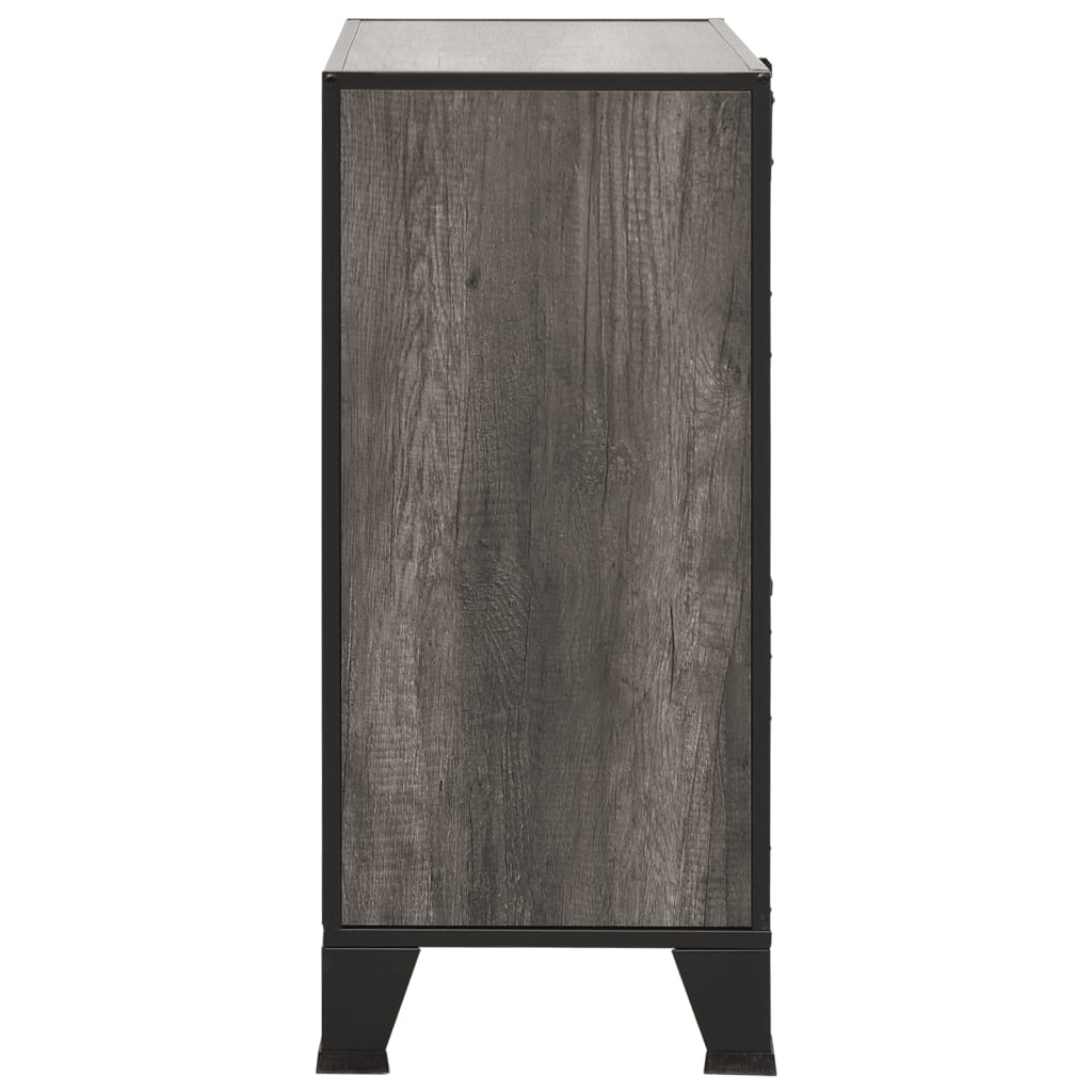 Armoires de rangement 2 pcs Gris 72x36x82 cm Métal et MDF