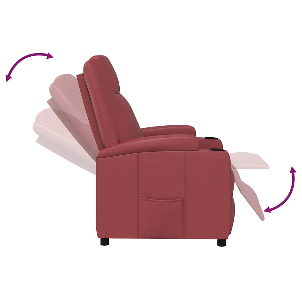 Fauteuil inclinable Rouge bordeaux Similicuir - XIOS