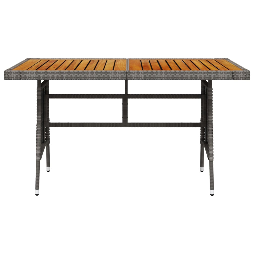 Table de jardin Gris 130x70x72 cm Résine tressée et acacia Tables de jardin vidaXL