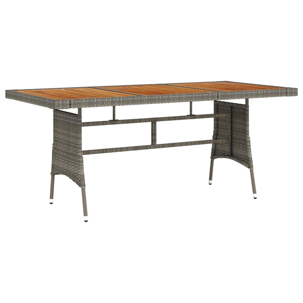 Table de jardin Gris 160x70x72 cm Résine tressée et acacia Tables de jardin vidaXL