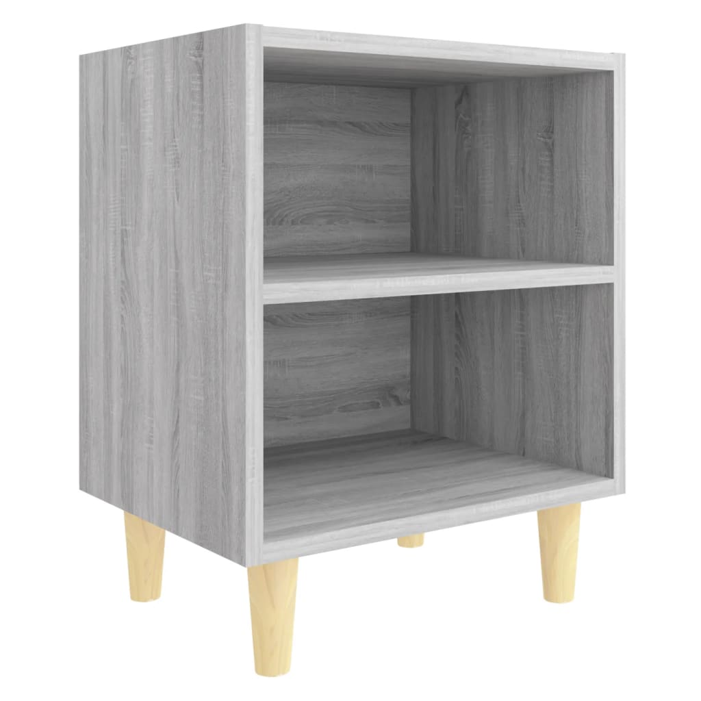 Tables de chevet pieds en bois 2 pcs Sonoma gris 40x30x50 cm