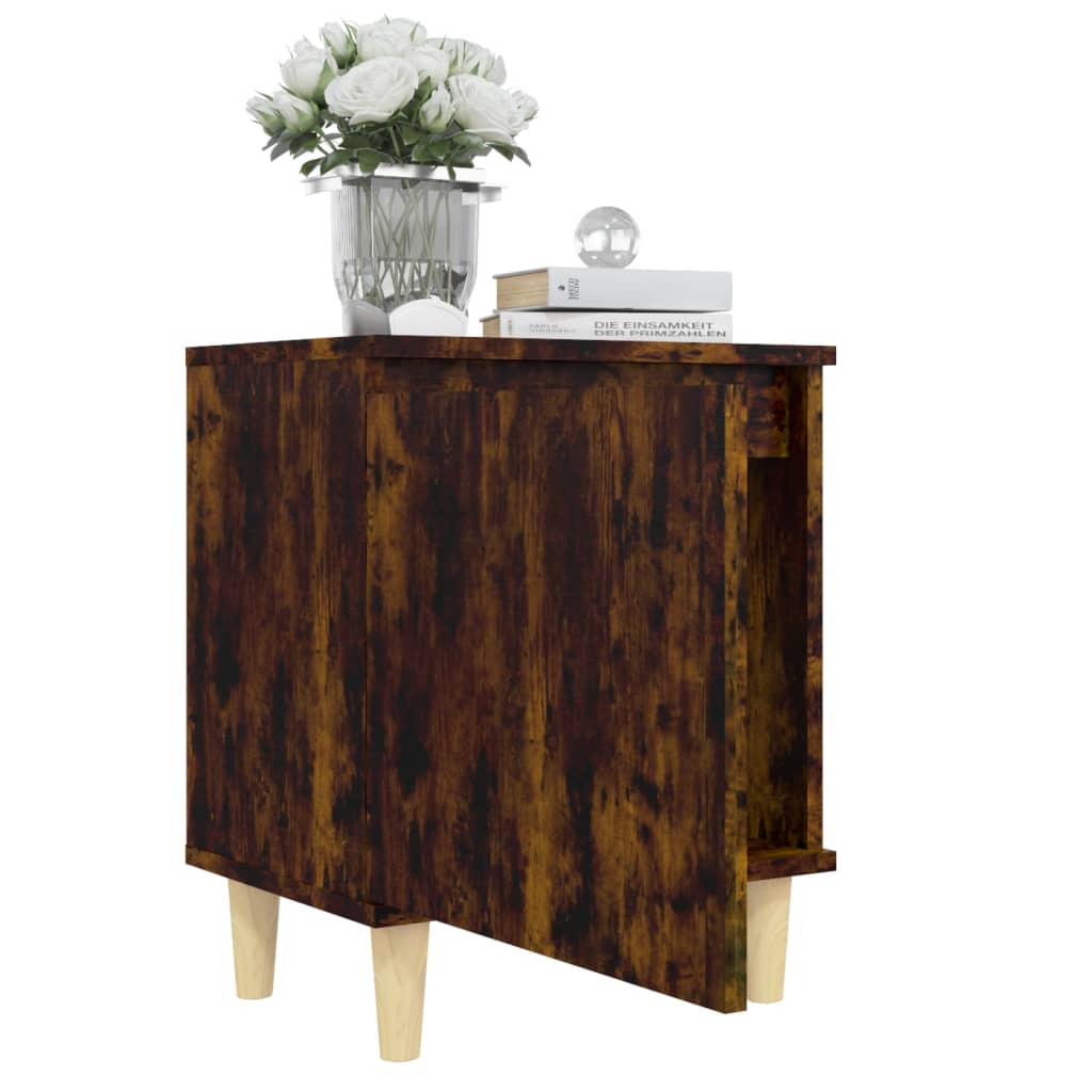 Tables de chevet et pieds en bois 2 pcs Chêne fumé 40x30x50 cm - XIOS