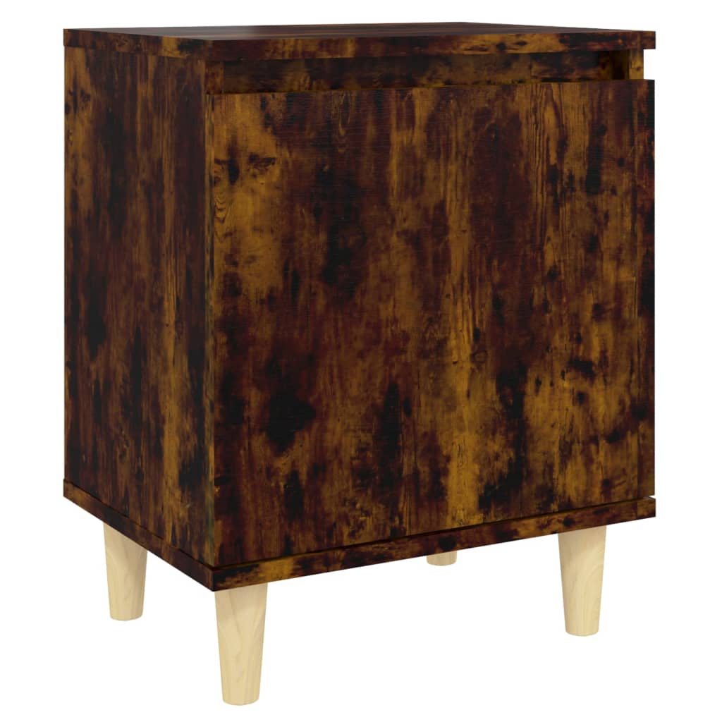Tables de chevet et pieds en bois 2 pcs Chêne fumé 40x30x50 cm - XIOS