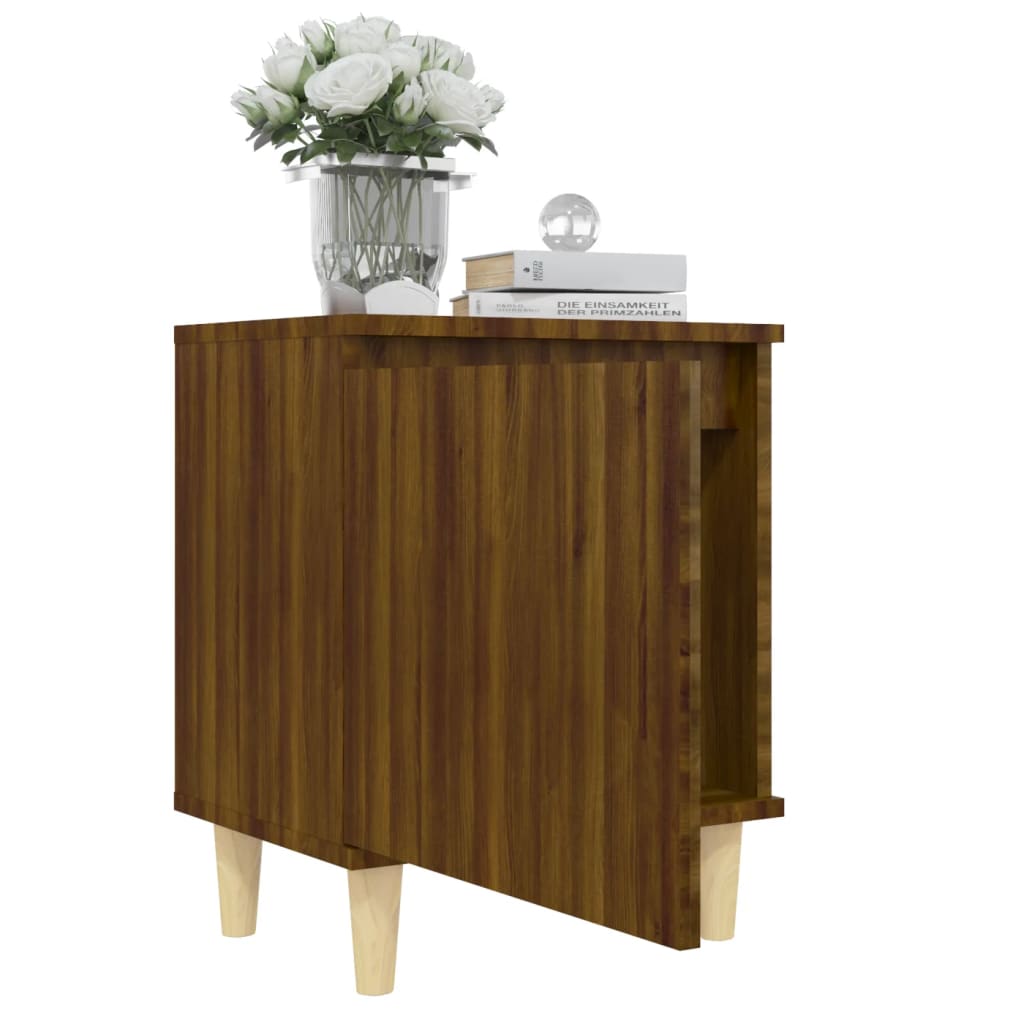 Tables de chevet pieds en bois 2 pcs Chêne marron 40x30x50 cm - XIOS