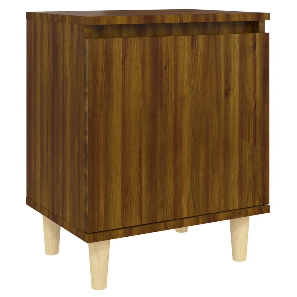 Tables de chevet pieds en bois 2 pcs Chêne marron 40x30x50 cm - XIOS