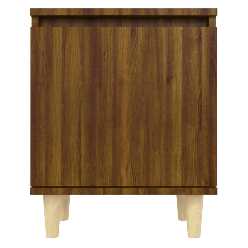 Tables de chevet pieds en bois 2 pcs Chêne marron 40x30x50 cm - XIOS