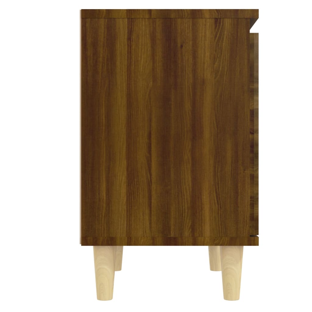 Tables de chevet pieds en bois 2 pcs Chêne marron 40x30x50 cm - XIOS