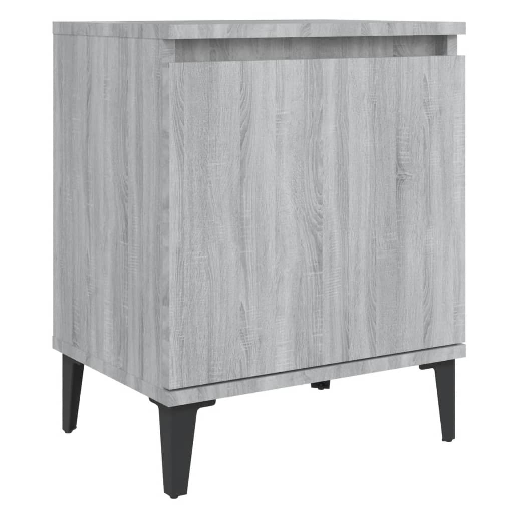 Tables de chevet avec pieds en métal sonoma gris 40x30x50 cm - XIOS