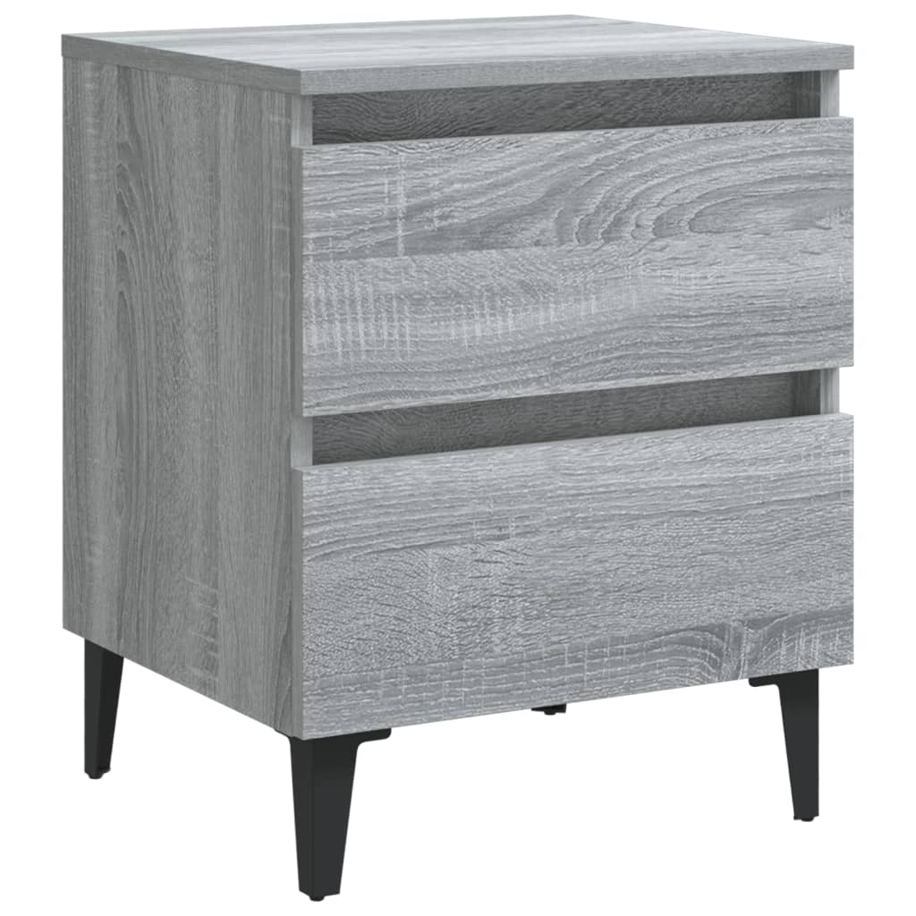 Table de chevet avec pieds en métal Sonoma gris 40x35x50 cm Tables de chevet vidaXL