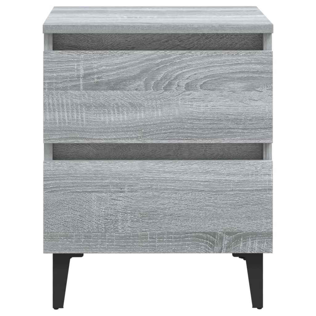 Tables de chevet pieds en métal 2 pcs Sonoma gris 40x35x50 cm - XIOS