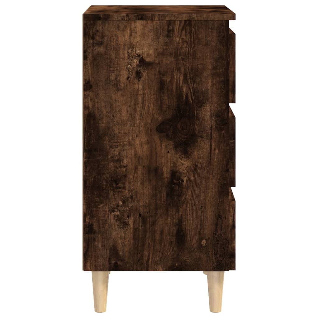 Tables de chevet et pieds en bois 2 pcs Chêne fumé 40x35x69 cm - XIOS