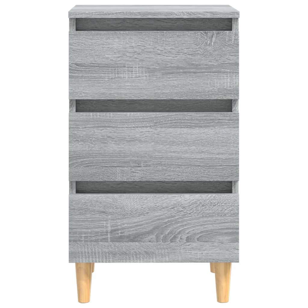 Table de chevet avec pieds en bois Sonoma gris 40x35x69 cm - XIOS