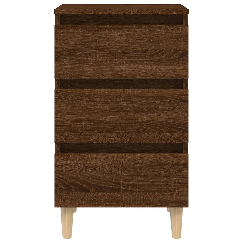Table de chevet avec pieds en bois Chêne marron 40x35x69 cm - XIOS