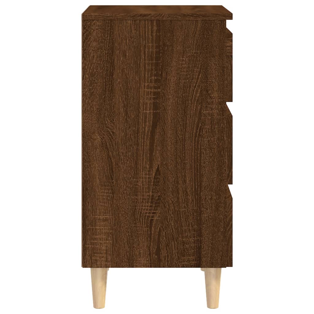 Table de chevet avec pieds en bois Chêne marron 40x35x69 cm - XIOS