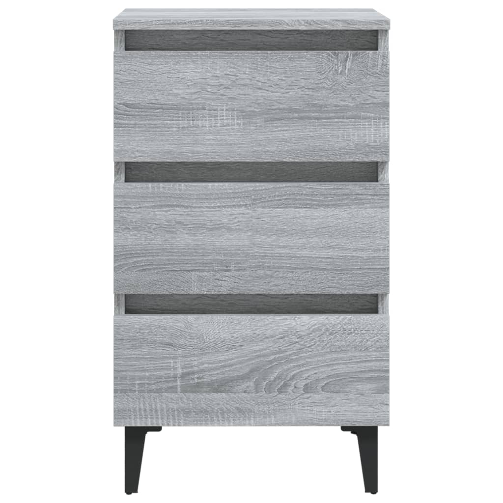 Table de chevet avec pieds en métal Sonoma gris 40x35x69 cm - XIOS