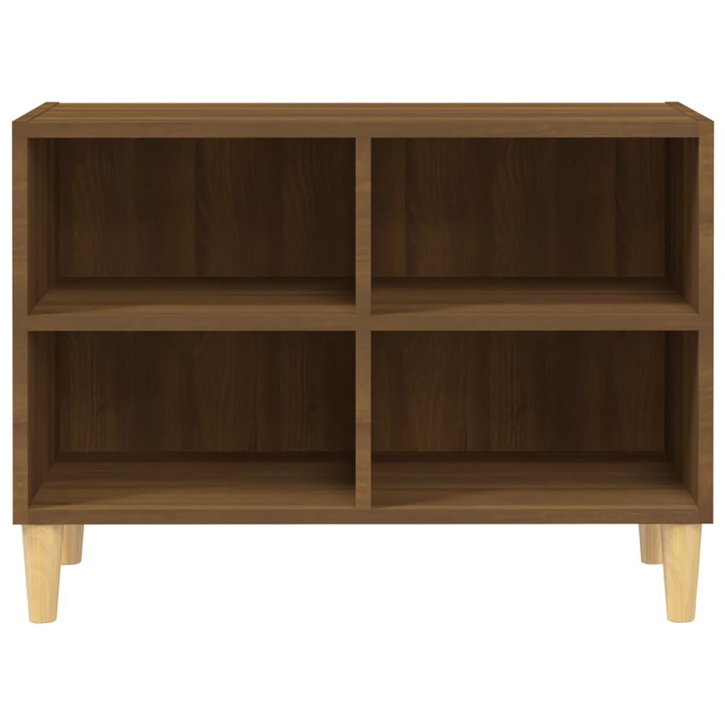 Meuble TV avec pieds en bois massif Chêne marron 69,5x30x50 cm - XIOS