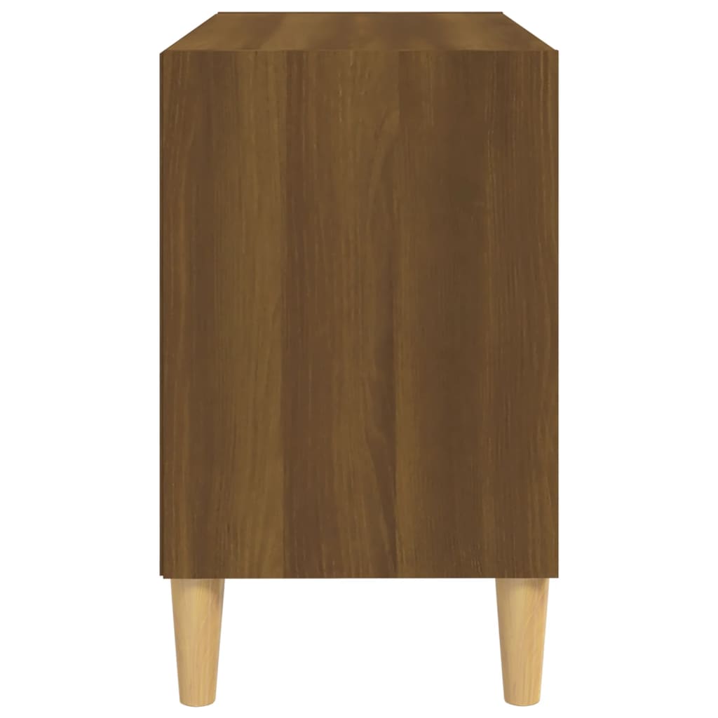 Meuble TV avec pieds en bois massif Chêne marron 69,5x30x50 cm - XIOS