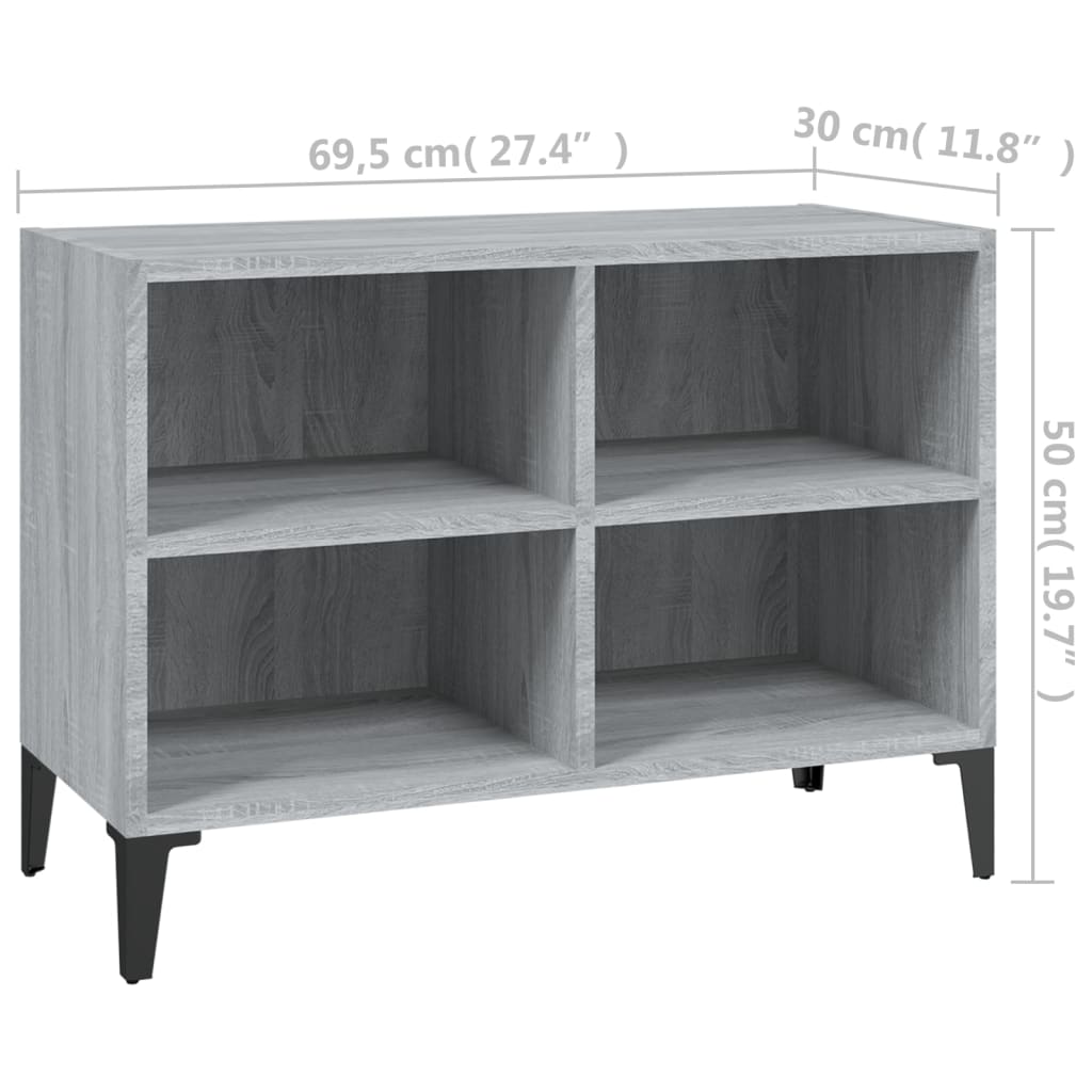 Meuble TV avec pieds en métal Sonoma gris 69,5x30x50 cm - XIOS