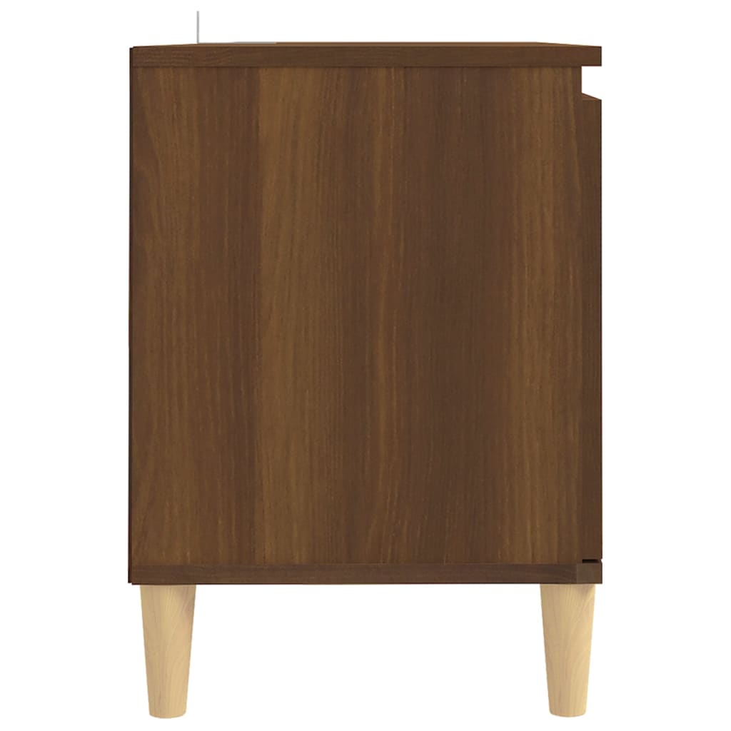 Meuble TV avec pieds en bois massif Chêne marron 103,5x35x50 cm Meubles TV vidaXL   
