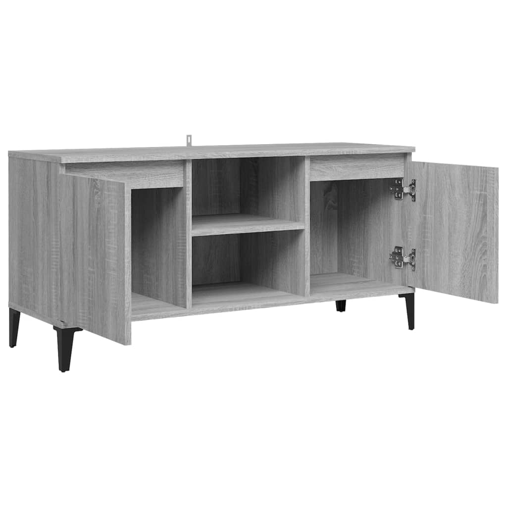Meuble TV avec pieds en métal Sonoma gris 103,5x35x50 cm - XIOS