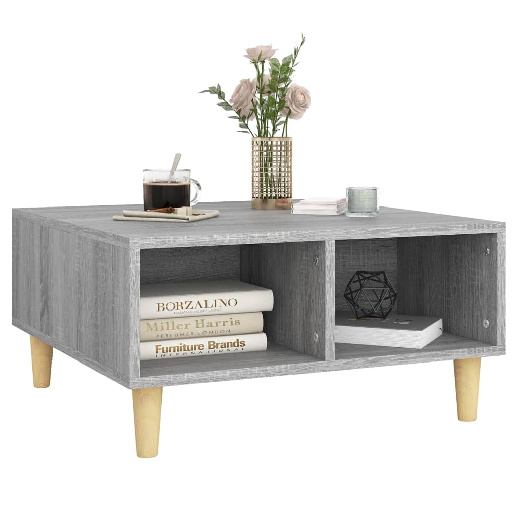 Table basse sonoma gris 60x60x30 cm bois d'ingénierie - XIOS
