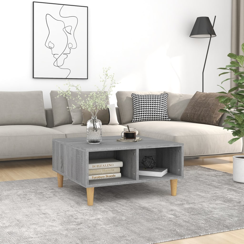 Table basse sonoma gris 60x60x30 cm bois d'ingénierie - XIOS