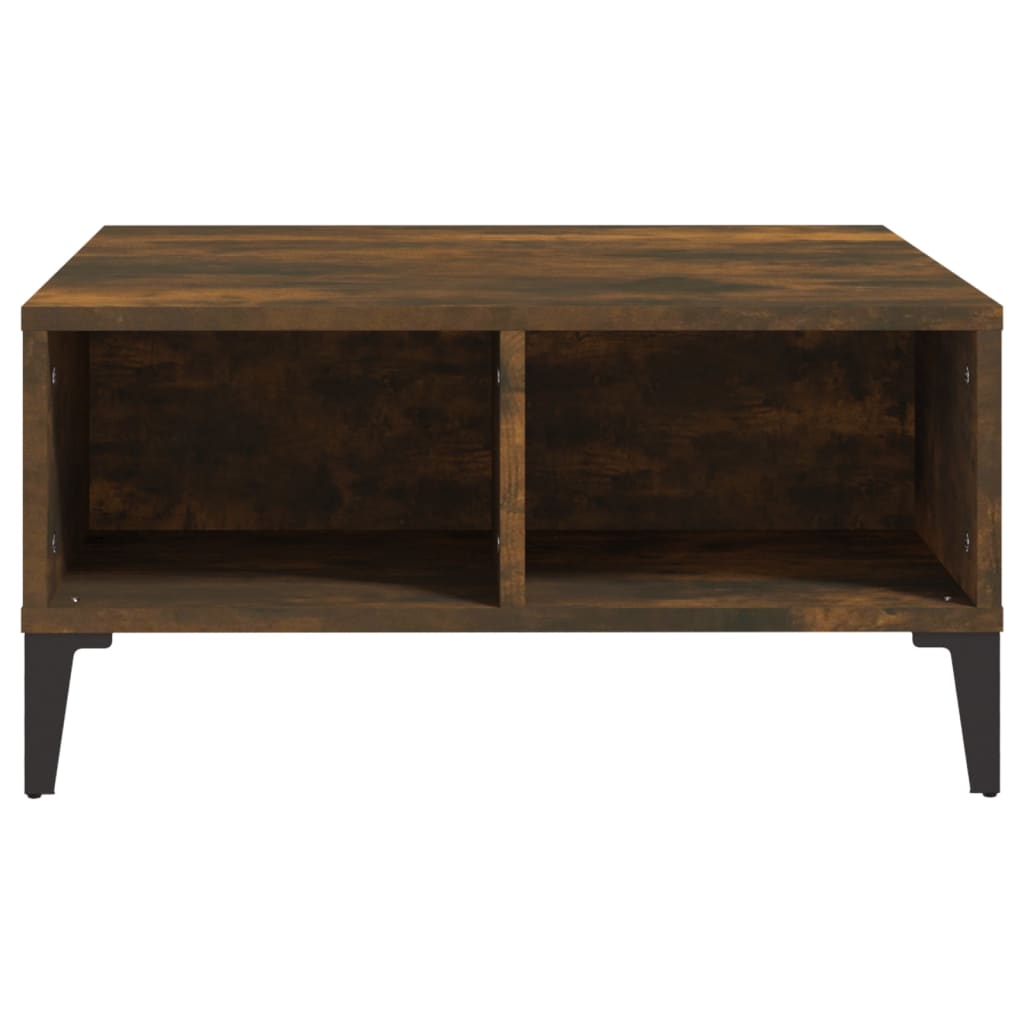 Table basse chêne fumé 60x60x30 cm bois d'ingénierie - XIOS