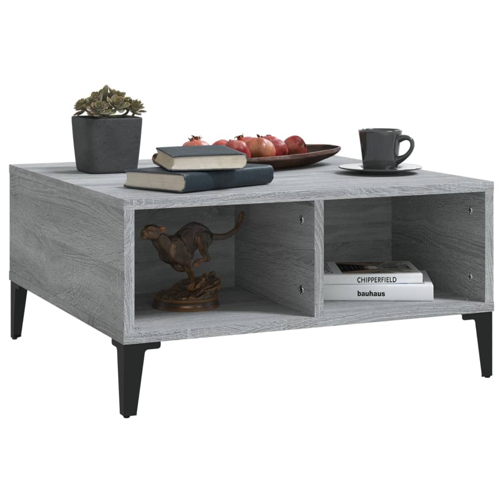 Table basse sonoma gris 60x60x30 cm bois d'ingénierie - XIOS