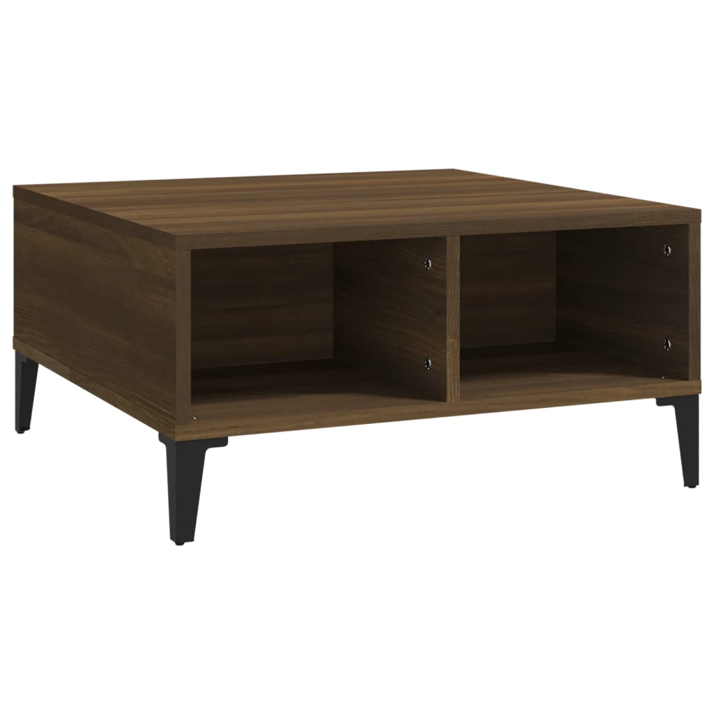 Table basse chêne marron 60x60x30 cm bois d'ingénierie - XIOS