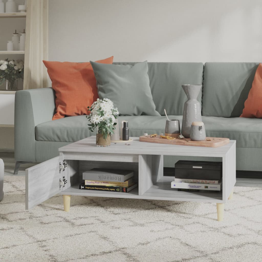 Table basse sonoma gris 90x60x35 cm bois d'ingénierie - XIOS