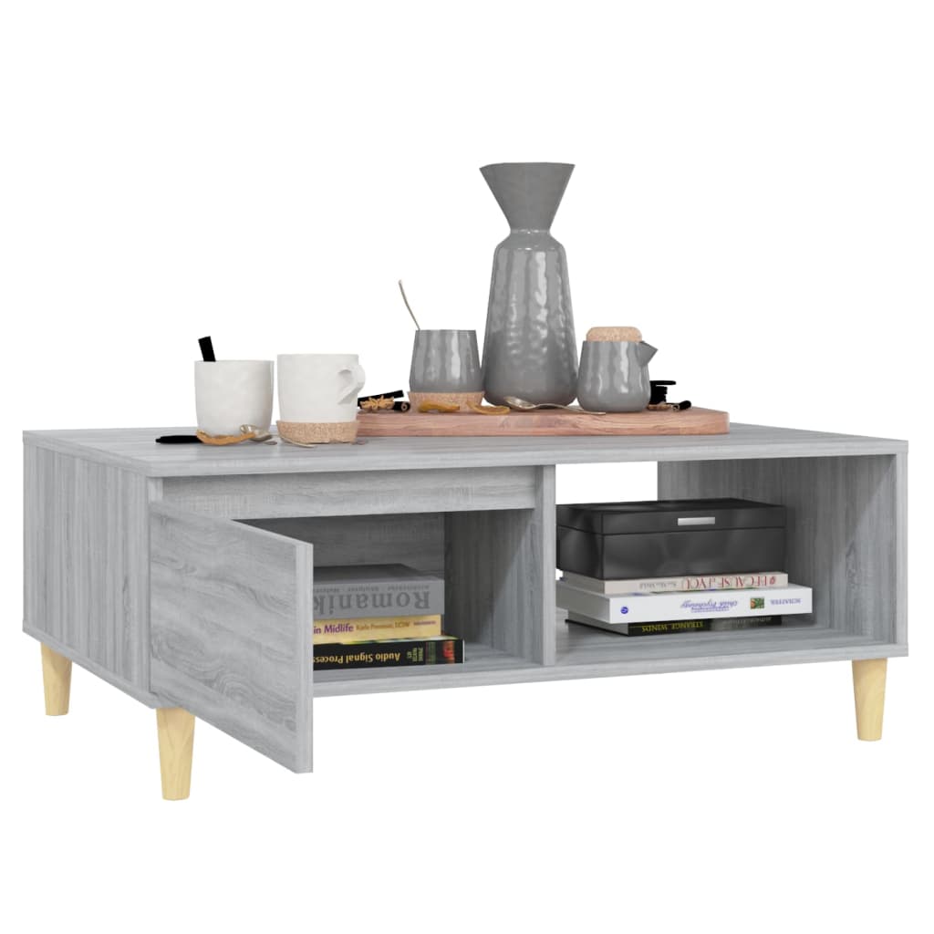 Table basse sonoma gris 90x60x35 cm bois d'ingénierie - XIOS