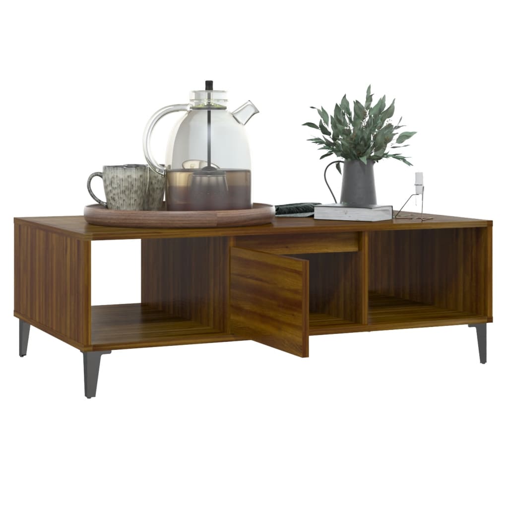 Table basse Chêne marron 103,5x60x35 cm Bois d'ingénierie - XIOS
