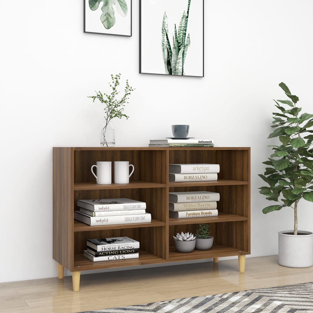 Buffet chêne marron 103,5x35x70 cm bois d'ingénierie