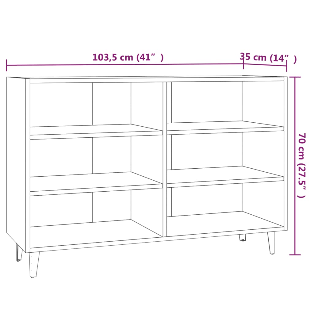 Buffet Chêne fumé 103,5x35x70 cm Bois d'ingénierie - XIOS