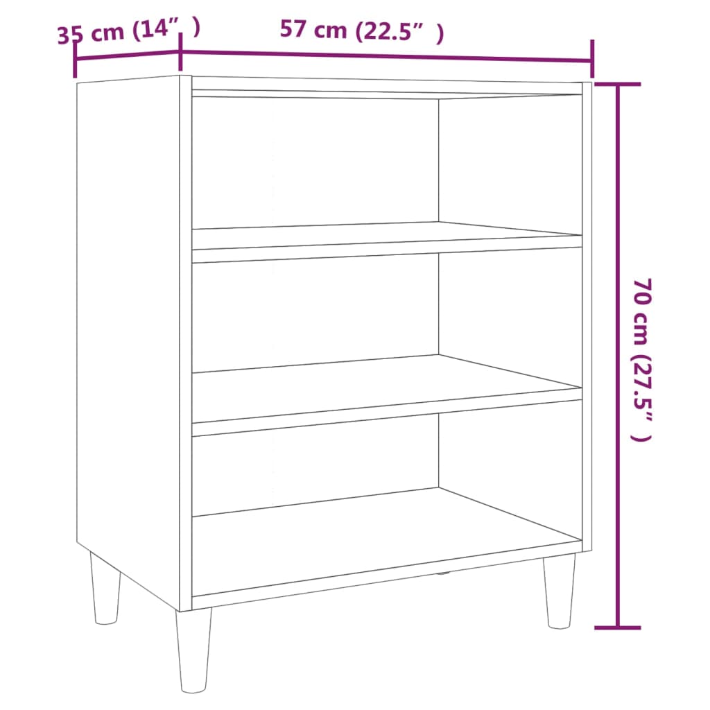 Buffet chêne fumé 57x35x70 cm bois d'ingénierie - XIOS