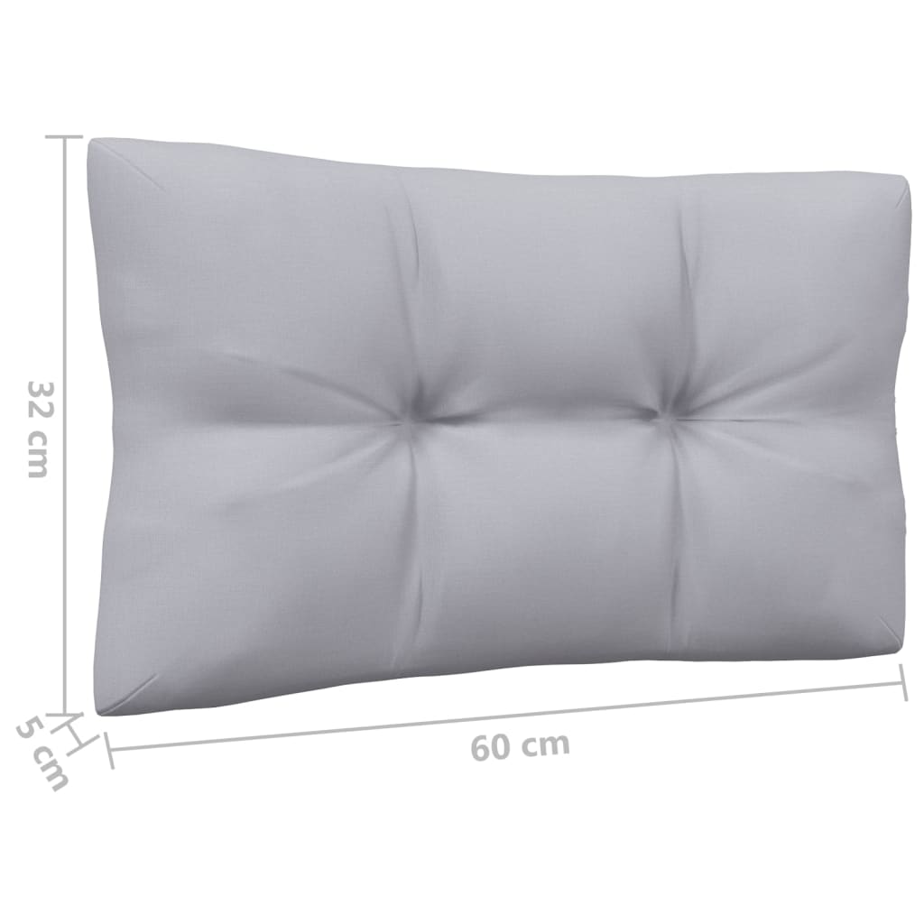 Salon de jardin 4 pcs avec coussins gris Bois de pin
