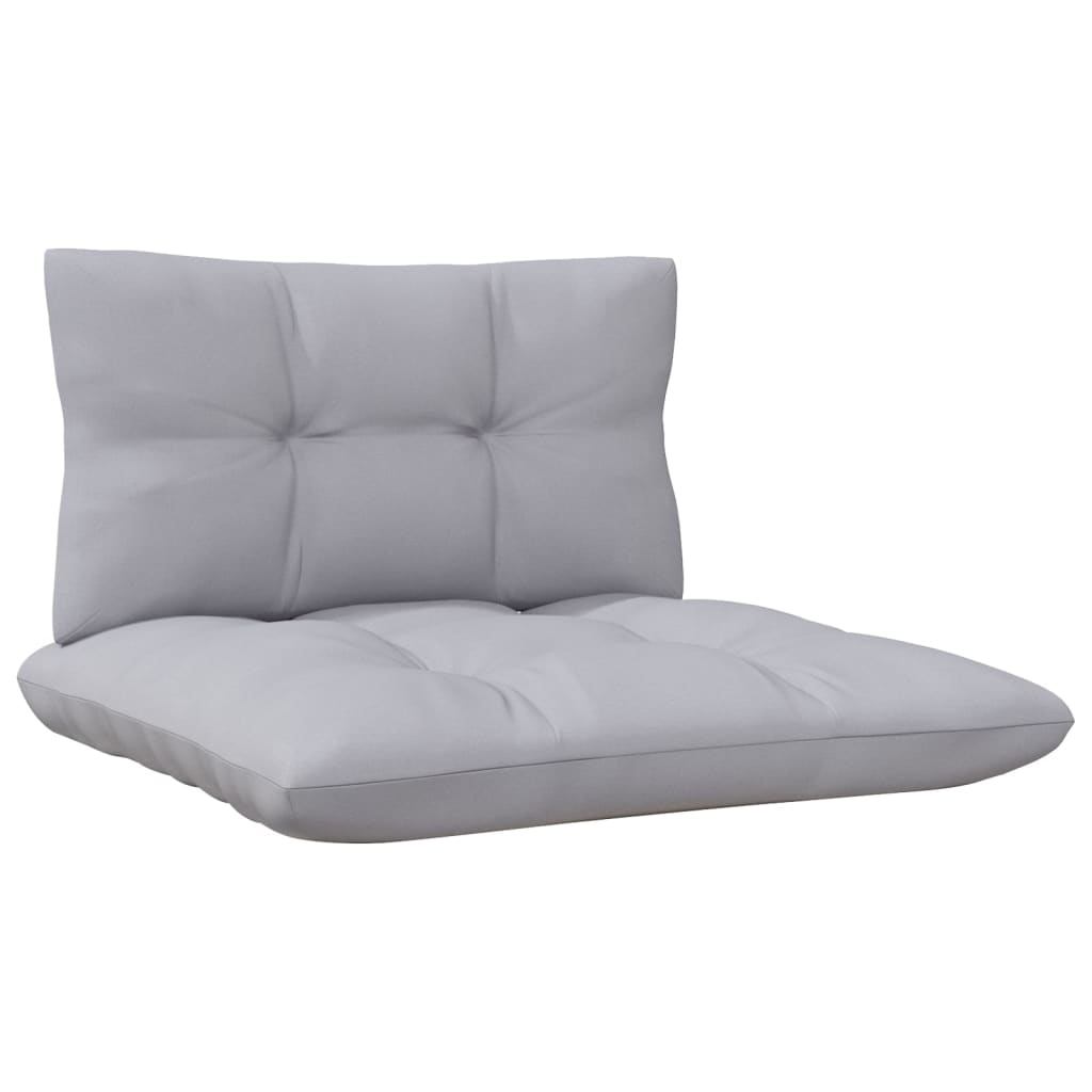 Salon de jardin 5 pcs avec coussins gris bois de pin massif