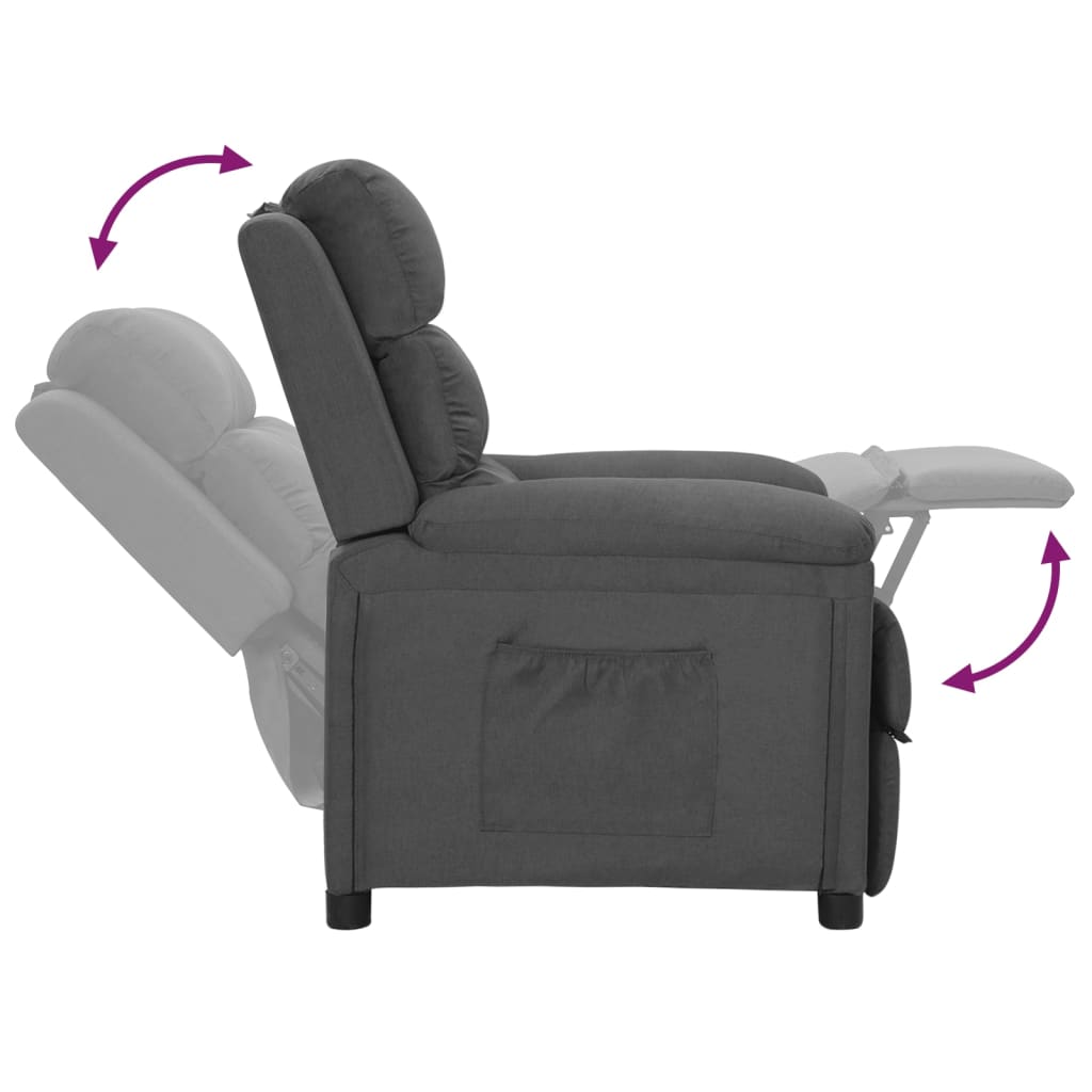 Fauteuil inclinable Gris foncé Tissu - XIOS